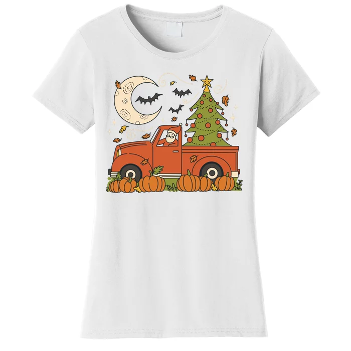 Santa Claus Christmas Holiday Truck Women's T-Shirt