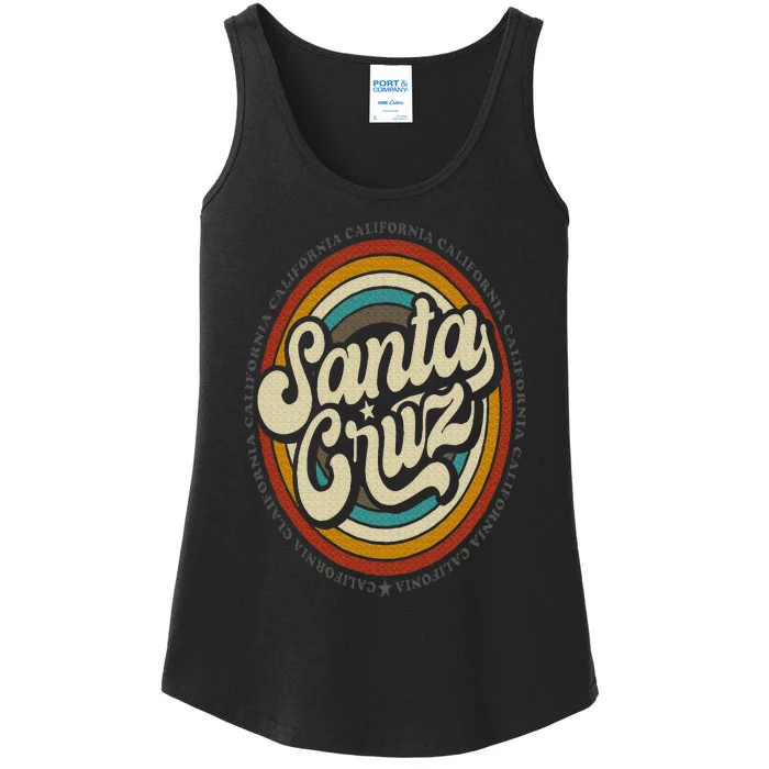 Santa Cruz city in California CA vintage retro souvenir Ladies Essential Tank