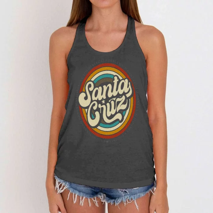 Santa Cruz city in California CA vintage retro souvenir Women's Knotted Racerback Tank