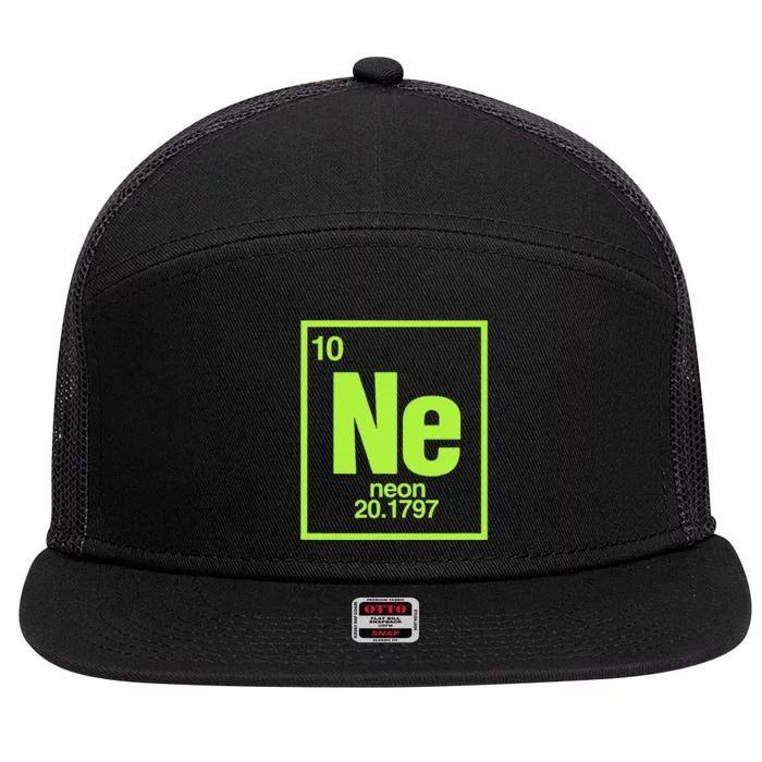 Science Chemistry Chemical Elements Ne Neon 7 Panel Mesh Trucker Snapback Hat