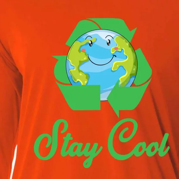 Stay Cool Club Recycle Symbol Green Earth Meaningful Gift Cooling Performance Long Sleeve Crew