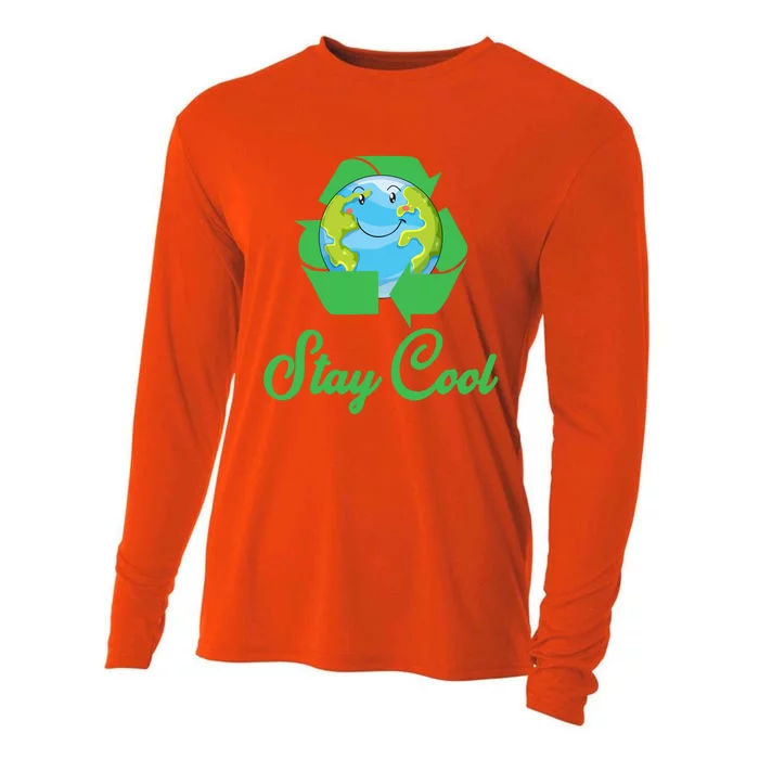 Stay Cool Club Recycle Symbol Green Earth Meaningful Gift Cooling Performance Long Sleeve Crew