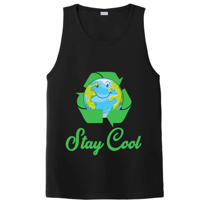 Stay Cool Club Recycle Symbol Green Earth Meaningful Gift Performance Tank