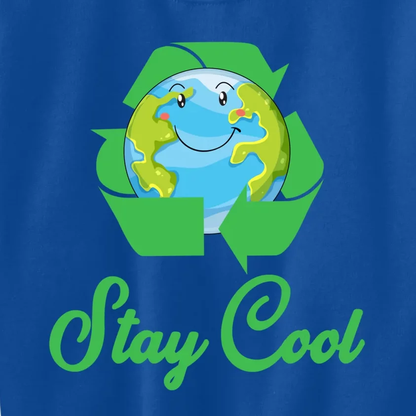 Stay Cool Club Recycle Symbol Green Earth Meaningful Gift Kids Sweatshirt