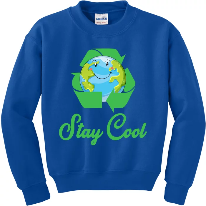 Stay Cool Club Recycle Symbol Green Earth Meaningful Gift Kids Sweatshirt