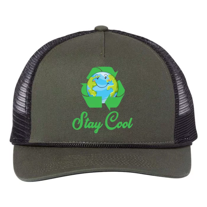 Stay Cool Club Recycle Symbol Green Earth Meaningful Gift Retro Rope Trucker Hat Cap