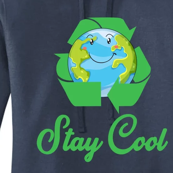 Stay Cool Club Recycle Symbol Green Earth Meaningful Gift Women's Pullover Hoodie