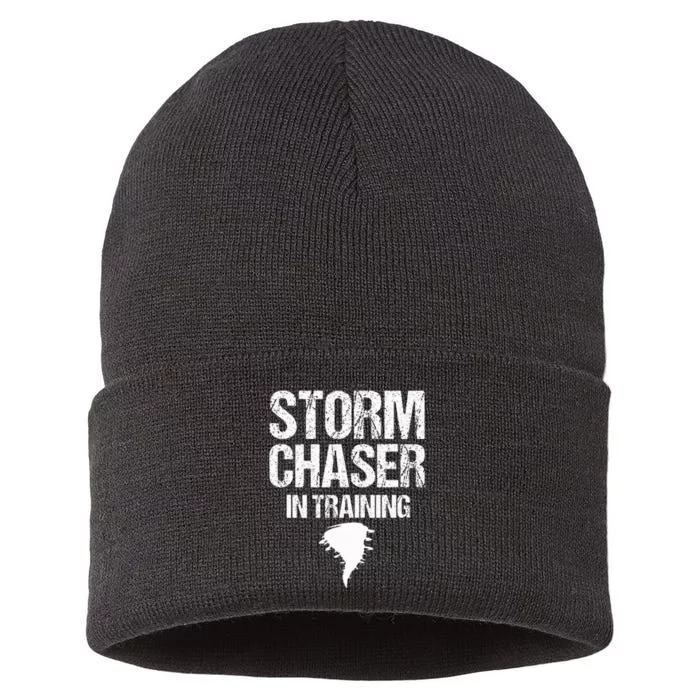 Storm Chaser Chasing Weather Hurricane Tornado Twister Gift Sustainable Knit Beanie