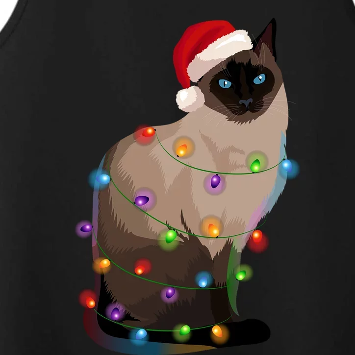 Siamese Cat Christmas Lights Xmas Cat Lover Gift Performance Tank