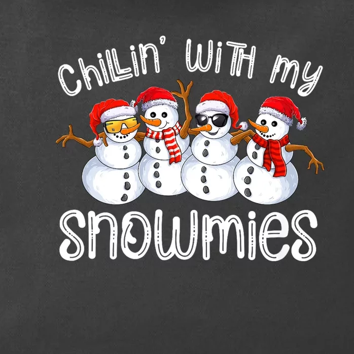 Snowman Christmas Chillin With My Snowmies Ugly Gift Zip Tote Bag