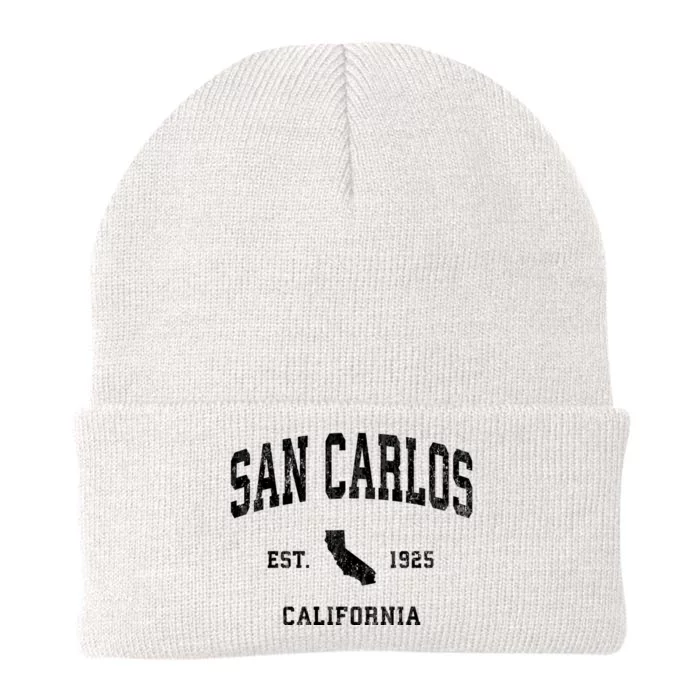 San Carlos California Ca Vintage Athletic Knit Cap Winter Beanie