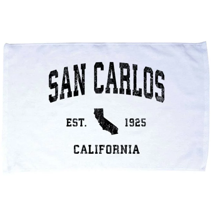 San Carlos California Ca Vintage Athletic Microfiber Hand Towel