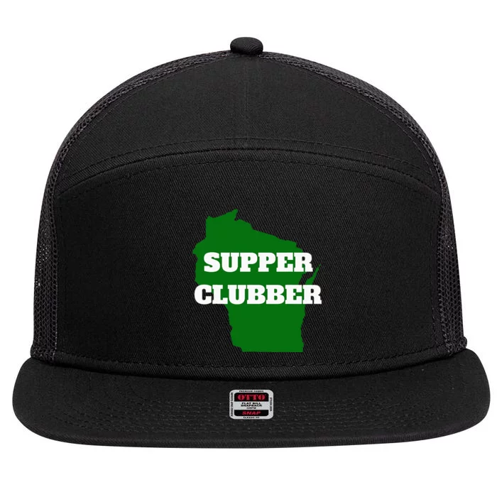 Supper Clubber Club Dining Restaurant Funny Wisconsin 7 Panel Mesh Trucker Snapback Hat