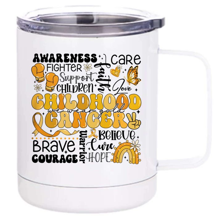 Support Children Childhood Cancer Awareness Front & Back 12oz Stainless Steel Tumbler Cup