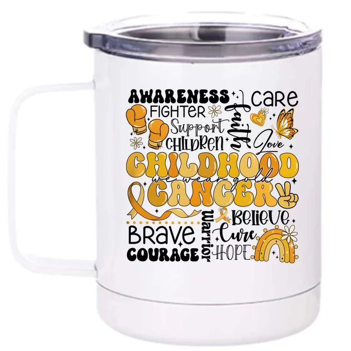 Support Children Childhood Cancer Awareness Front & Back 12oz Stainless Steel Tumbler Cup