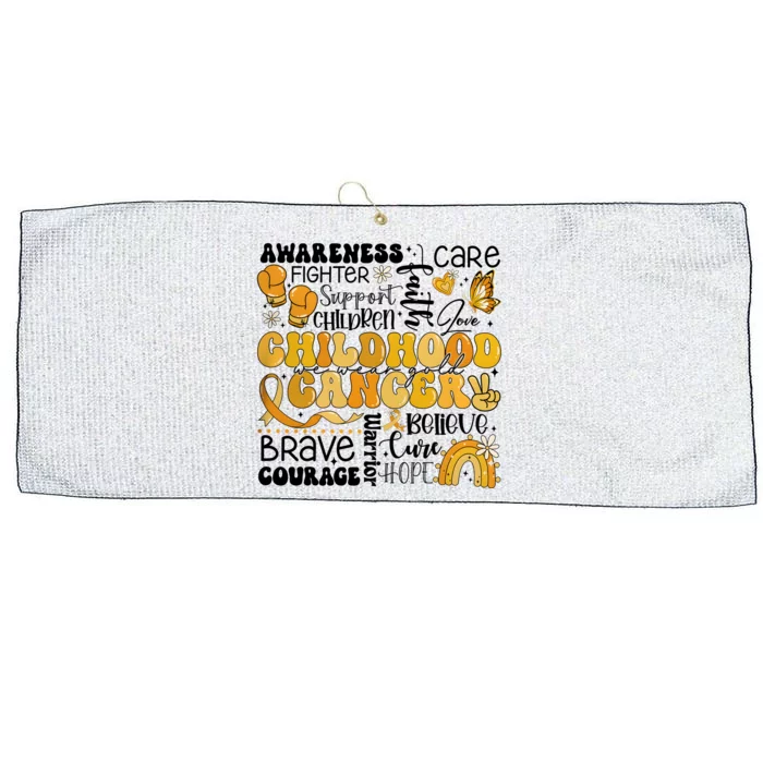 Support Children Childhood Cancer Awareness Large Microfiber Waffle Golf Towel