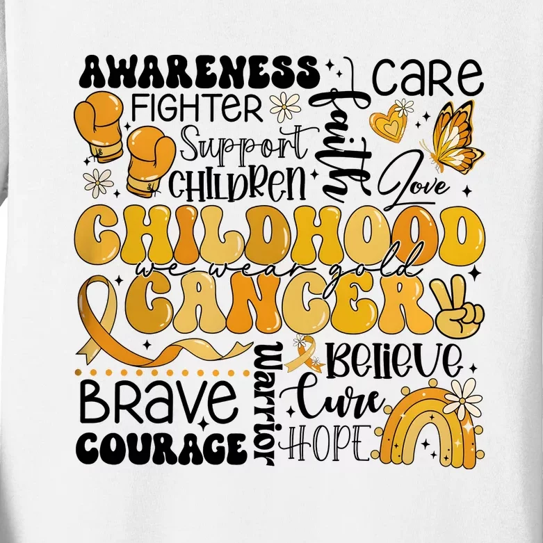 Support Children Childhood Cancer Awareness Kids Long Sleeve Shirt