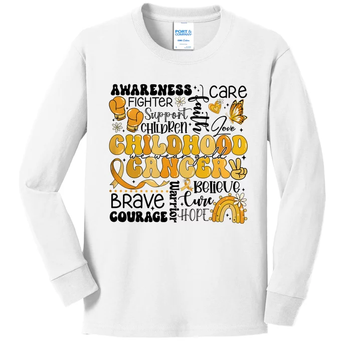 Support Children Childhood Cancer Awareness Kids Long Sleeve Shirt