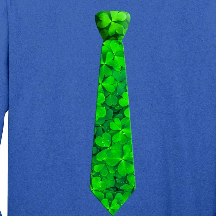 Shamrocks Clover Camo Leaves Necktie St Patrick's Lucky Dad Cool Gift Tall Long Sleeve T-Shirt