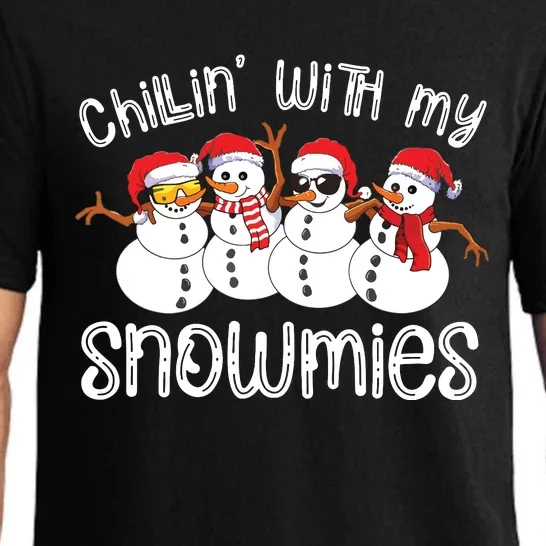 Snowman Christmas Chillin With My Snowmies Ugly Gift Pajama Set