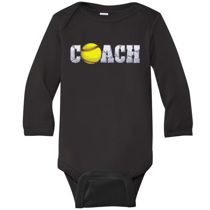 Softball Coach Coaching Assistant Coach Softball Team Men Baby Long Sleeve Bodysuit