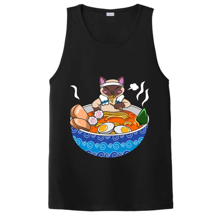 Siamese Cat Chillin Ra Kawaii Japanese Food Otaku Gift Performance Tank