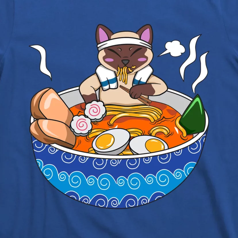 Siamese Cat Chillin Ra Kawaii Japanese Food Otaku Gift T-Shirt