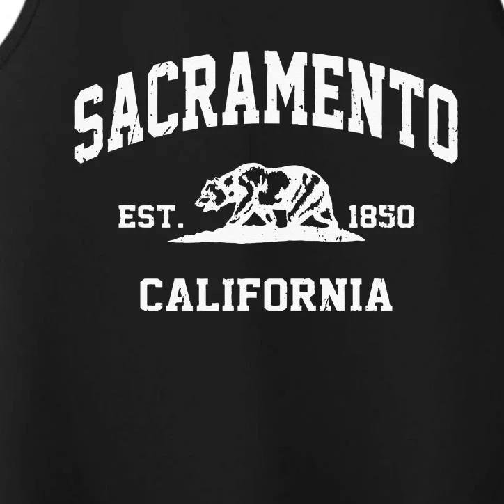 Sacramento California CA Vintage State Athletic Style Performance Tank