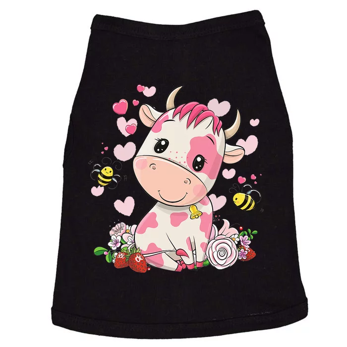 Strawberry Cow Cute Cow Pink Cow Pet Doggie Tank