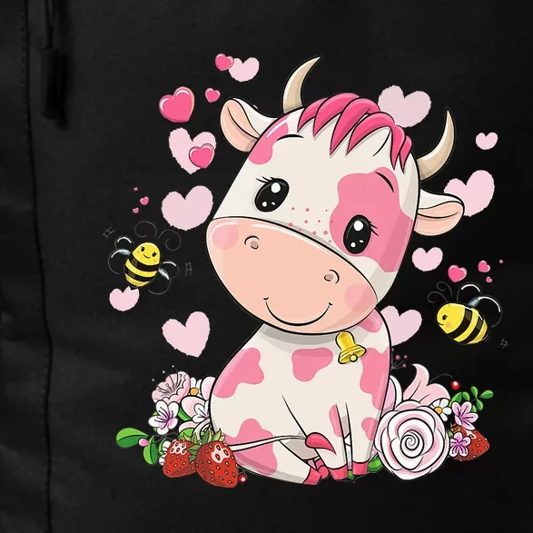 Strawberry Cow Cute Cow Pink Cow Pet Daily Commute Backpack