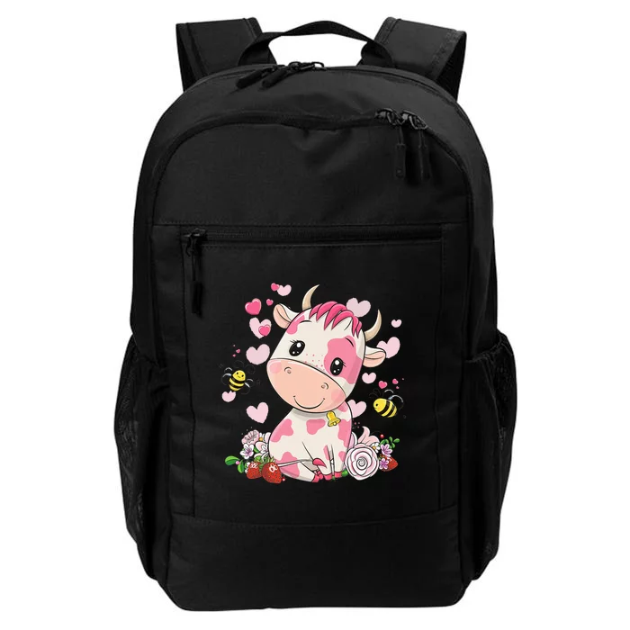 Strawberry Cow Cute Cow Pink Cow Pet Daily Commute Backpack