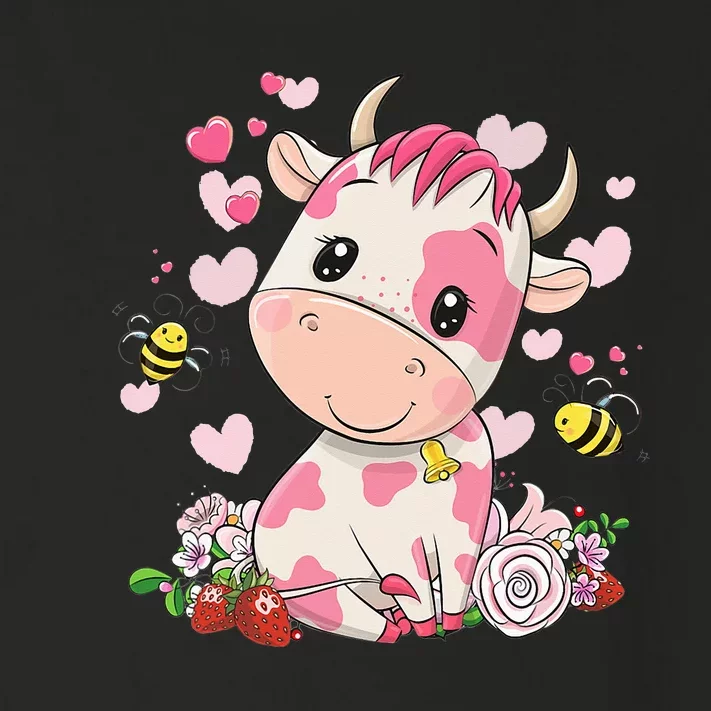 Strawberry Cow Cute Cow Pink Cow Pet Toddler Long Sleeve Shirt