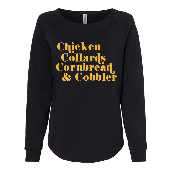 Samuelljackson Chicken Collards Cornbread & Cobbler Womens California Wash Sweatshirt