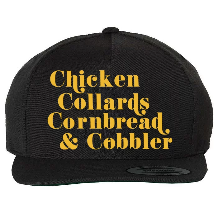 Samuelljackson Chicken Collards Cornbread & Cobbler Wool Snapback Cap