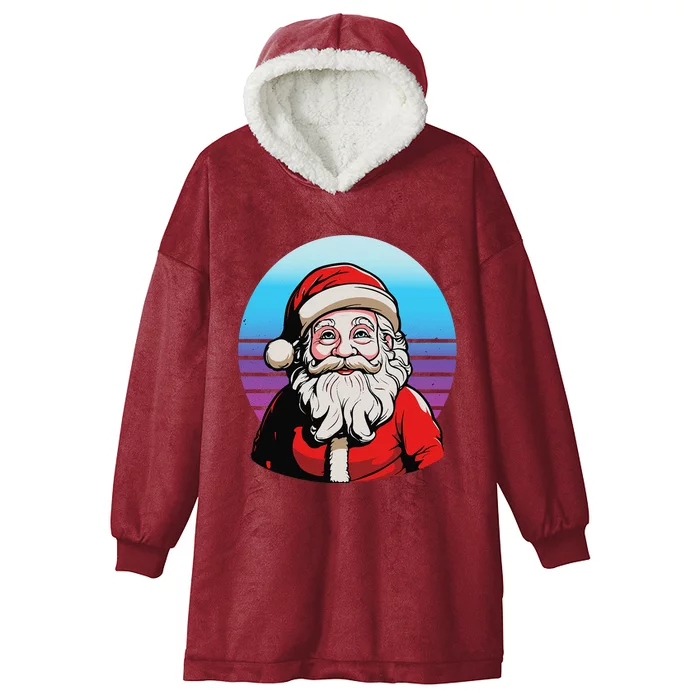 Santa Claus Christmas Red Suit Beard Smile Festive Holiday Hooded Wearable Blanket