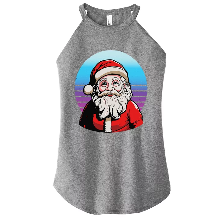 Santa Claus Christmas Red Suit Beard Smile Festive Holiday Women’s Perfect Tri Rocker Tank