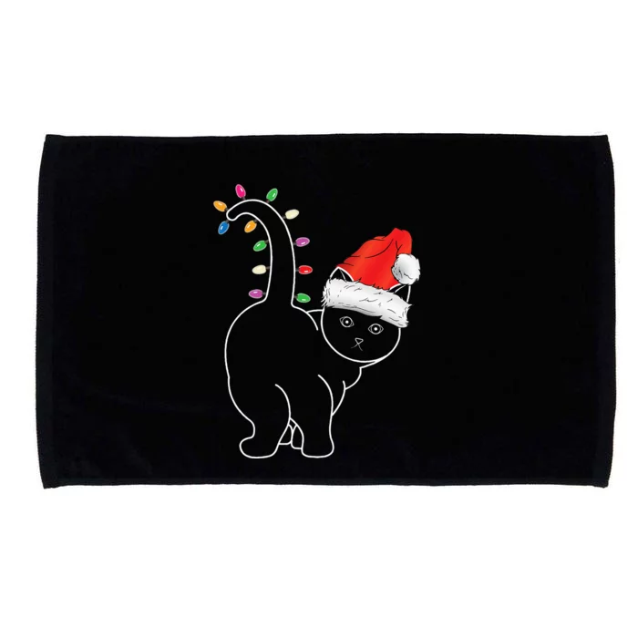 Santa Cat Christmas decoration Funny Xmas Cat Kitten Lover Microfiber Hand Towel