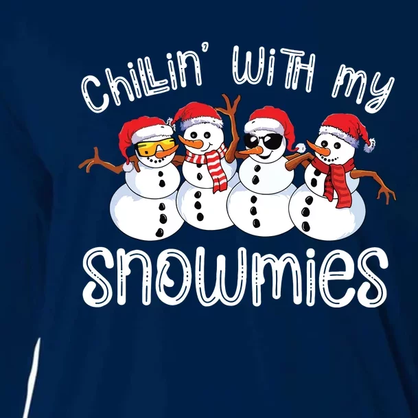 Snowman Christmas Chillin With My Snowmies Ugly Gift Cooling Performance Long Sleeve Crew