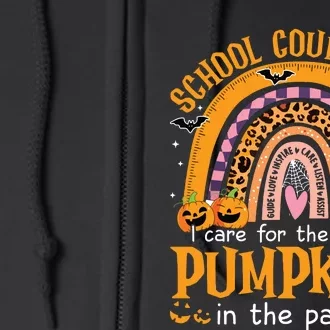 School Counselor Cutest Pumpkin Leopard Rainbow Halloween Full Zip Hoodie