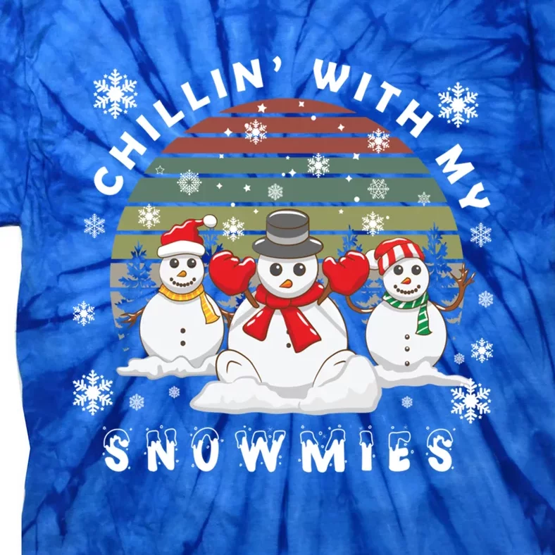 Snow Christmas Chillin With My Snowmies Gift Tie-Dye T-Shirt