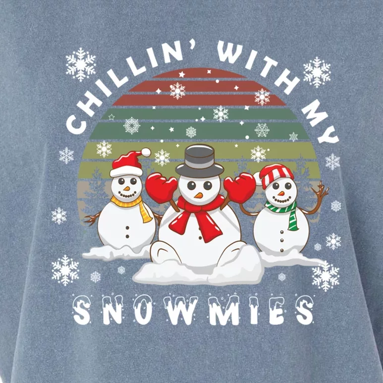 Snow Christmas Chillin With My Snowmies Gift Garment-Dyed Women's Muscle Tee