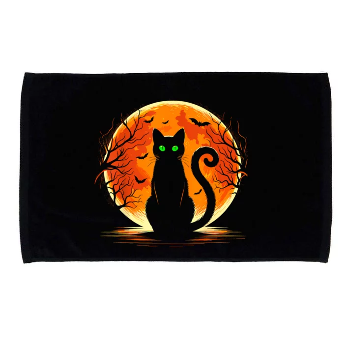 Scary Cat Costume Retro Moon Cat Microfiber Hand Towel