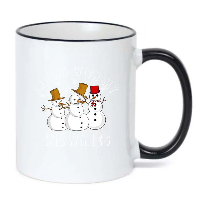 Snow Christmas Chillin With My Snowmies Ugly Xmas Gift Black Color Changing Mug