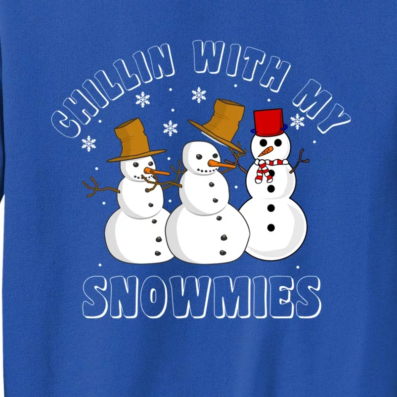 Snow Christmas Chillin With My Snowmies Ugly Xmas Gift Sweatshirt