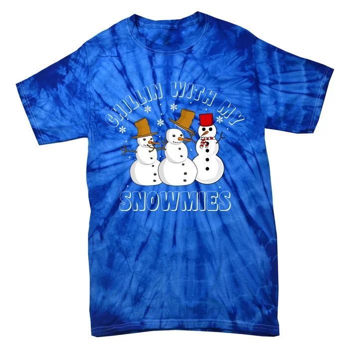 Snow Christmas Chillin With My Snowmies Ugly Xmas Gift Tie-Dye T-Shirt