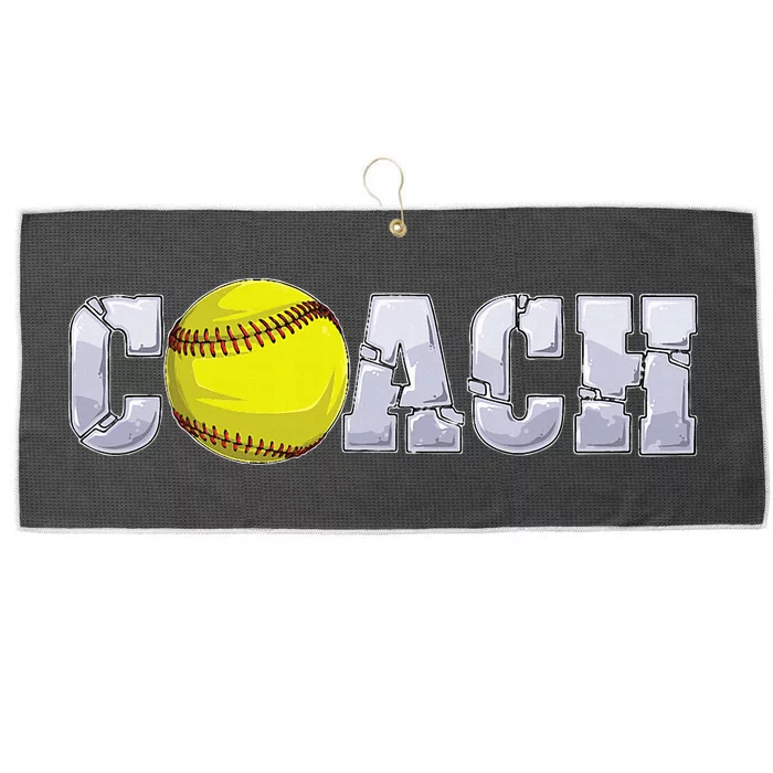 Softball Coach Coaching Assistant Coach Softball Team Large Microfiber Waffle Golf Towel