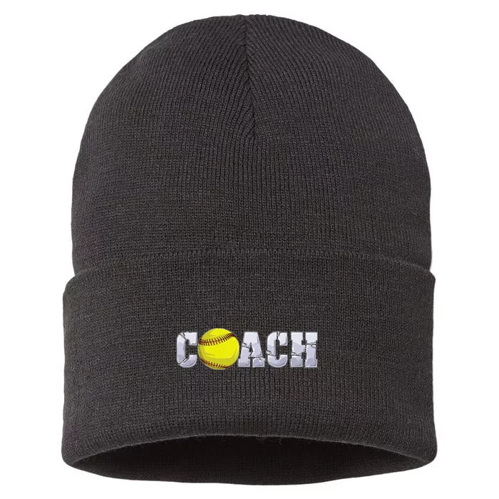 Softball Coach Coaching Assistant Coach Softball Team Sustainable Knit Beanie