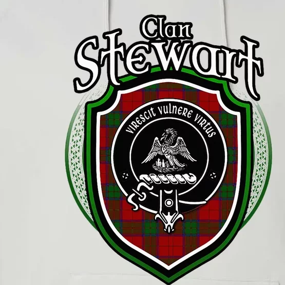 Stewart Clan Crest Scottish Clan Stewart Family Badge Performance Fleece Hoodie