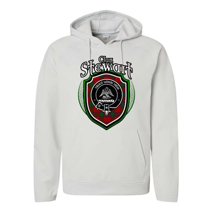 Stewart Clan Crest Scottish Clan Stewart Family Badge Performance Fleece Hoodie