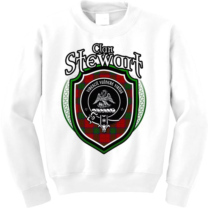 Stewart Clan Crest Scottish Clan Stewart Family Badge Kids Sweatshirt